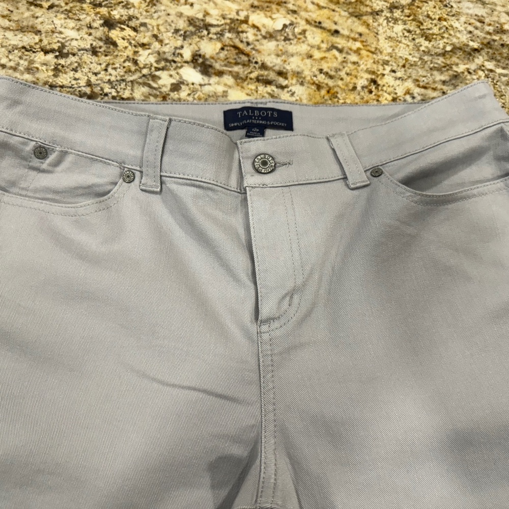Talbots Simply Flattering 5 Pocket jeans- LOVELY GRAY size 12Petite - EUC! - Picture 13 of 15